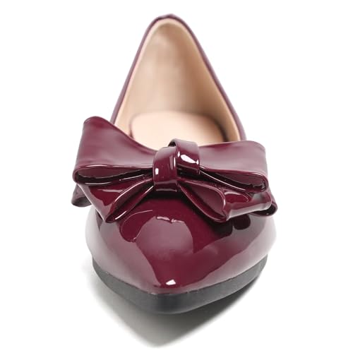 Image of TN TANGNEST Flats Shoes Women Comfort Casual Loafers | Classic Pointed Toe Bowknot Flats Cute Slip On Flats, Wear to Work Travel Walk