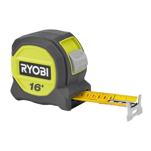 Cinta métrica Ryobi para reformas del hogar color verde con enganche metálico resistente
