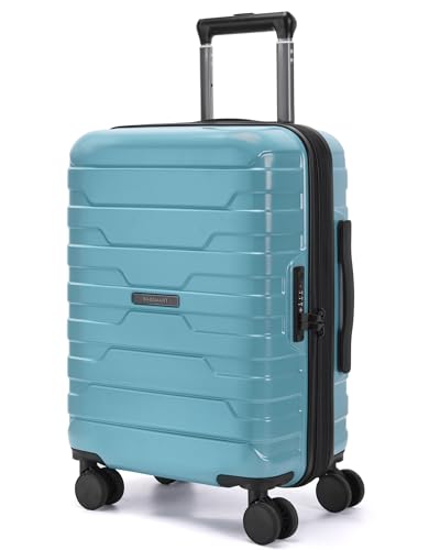 BAGSMART-Carry-On-Luggage-22x14x9-Airline-Approved-with-Spinner-WheelsLightweight-20-Inch-Luggage-with-TSA-LockExpandable-Hard-Shell-Carry-On-Suitcases-for-Men-WomenTeal-Blue BAGSMART Carry On Luggage 22x14x9 Airline Approved with Spinner Wheels,Lightweight 20 Inch Luggage with TSA Lock,Expandable Hard Shell Carry On Suitcases for Men Women,Teal Blue - Image 1