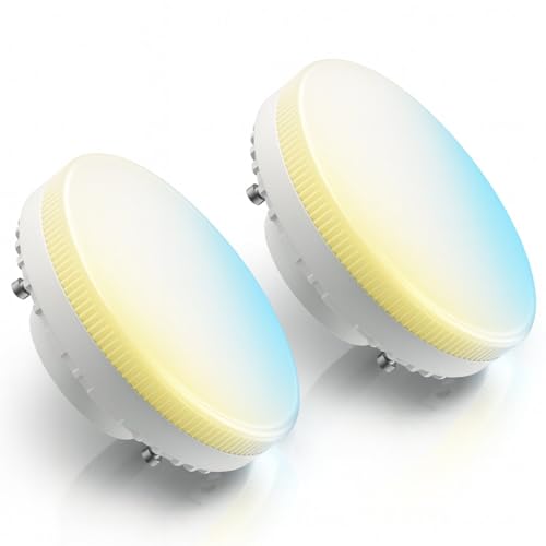 ADAKAT Pack de 2 bombillas LED regulables CCT GX53, 6 W, 3000 K, 4000 K, 6000 K