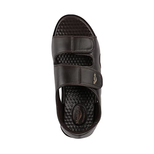 Image of Medifeet Men's Brown Double Strap Open-Toe Sandals