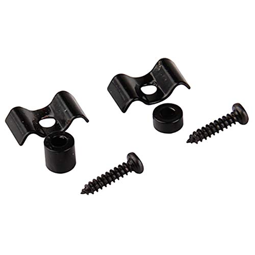 Musiclily Guitar Flat Wavy Strat String Guides Tree Retainer for Fender American Vintage Stratocaster Parts, Chrome, Black (Pack of 4)