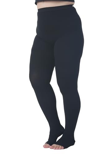Collants de compression gradués grande taille 4XL opaques sans orteils - 4