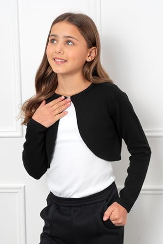 BOLEROSE Girls Long Sleeve Cardigan Childrens Kids Bolero Shrug4