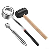 NEIQIUWING Stainless Steel Coconut Opener With Rubber Mallet And Scraper For Efficient Manual Opening Of Young Green Coconuts