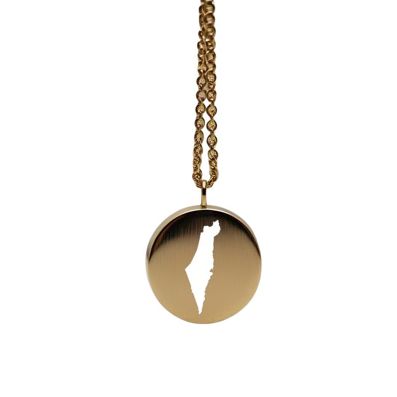 Pendentif carte d'Israël argent plaqué or résistant, fini les bijoux ternes