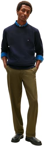Tommy Hilfiger Sweat Homme Essential Fleece Crew Neck Regular Fit, Bleu (Desert Sky), XL
