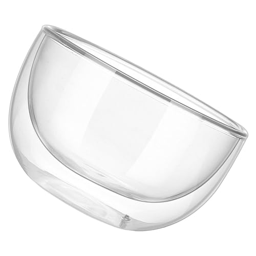 BESPORTBLE Cuenco de Cristal de Borosilicato Doble Capa Transparente para Ensaladas y Postres Resistente al Calor para Uso Familiar y Reuniones