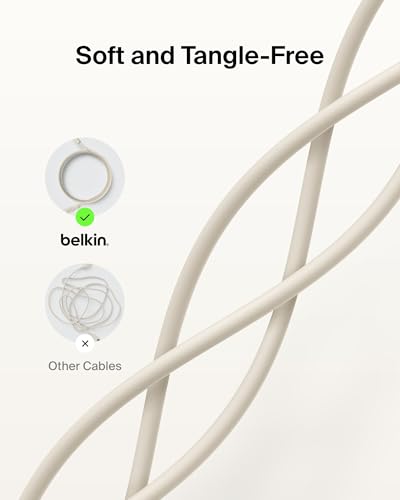 Image of Belkin Apple Certified PCR Lightning To USB-C (Type C) Charge Cable, USB Cable, 3.3 Feet / 1M For iPhone, iPad, Airpods - Sand