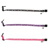 PERSELOSO 3個 発光 反射 猫 ネック リング ライト 猫 子猫 猫 首輪 付き ベル