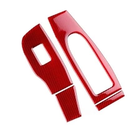 Car Cover Console Panel for Mazda 3 BP 2019-2025 for Mazda3 Axela LHD RHD Real Soft Carbon Fiber Front Door Window Panel Sticker(for RHD Red Carbon)