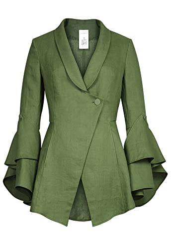 Veste en lin pour femme CHIC STAR : blazer aux finitions haut de gamme