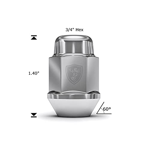 White Knight 1709S-4 Chrome M14x1.50 Bulge Acorn Lug Nut, 4 Pack - Image 2