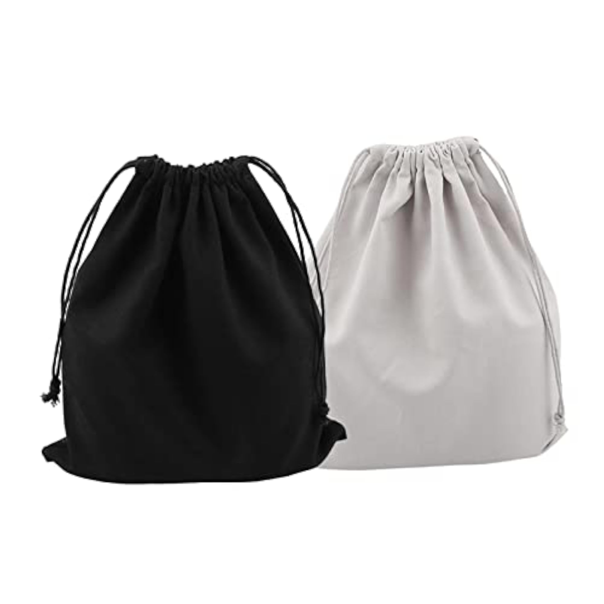 2Pcs Portable Canvas Drawstring Storage Bags, Shoes Laundry Organizer