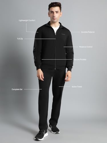 Image of hummel Promo Men's All weather Regular Fit Track Suit with Zipper and Pockets Comfortable Breathable Stretchable Soft Fabric For Everyday Use Ideal for Gym Training or Running Loungwear