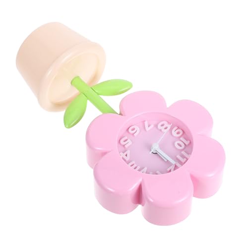 GRADENEVE Despertador para Dormitorio Infantil con Forma de Flor Rosa, Portátil Movimiento Silencioso, Reloj Pequeño Decorativo Adecuado para Estantes y Estudio
