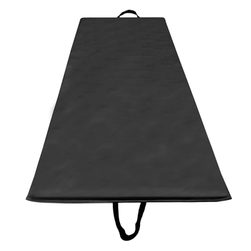 10MM PU Leather Yoga Mat with PVC Skipping Rope, Extra Thick Exercise Mat with Carrying Strap for Meditation, Fitness (Black)