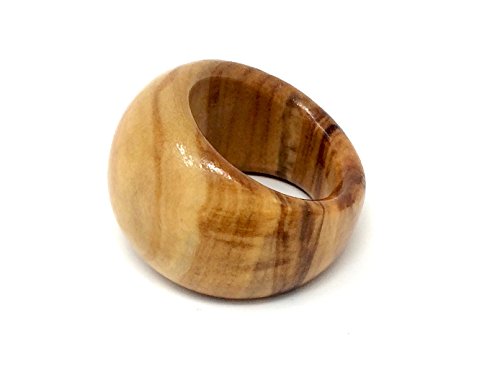 Preisvergleich Produktbild bagusto Fingerring aus echten Olivenholz - handgemacht - 17mm Innendurchmesser - Holzschmuck - einzigartiger Ring - geschwungene Form - alltagstauglich