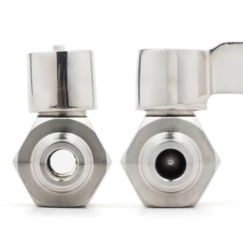 Mini válvula de bola de acero inoxidable 304 U.S. Solid de 1/4" con rosca G hembra-macho, 2 ud 8
