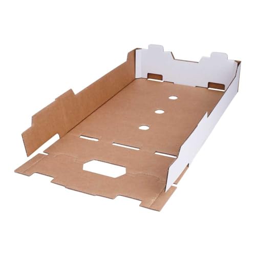 Wertpack Obstflachsteigen 3 kg weiß, 40 x 30 x 9 cm, 10 Stück