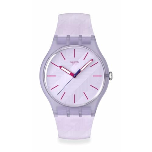 Reloj Analógico Unisex, Esfera Texturizada Morada Clara, Manecillas Rosa Oscuro, Correa de Silicona Morada Reloj Analógico Unisex, Esfera Texturizada Morada Clara, Manecillas Rosa Oscuro, Correa de Silicona Morada