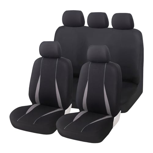 Adunsiaoto 9 Pieces Seat Protector for Car Seats, Front Seat Covers with Matching Back Seats Cover for Cars, Auto Interior Accessories Front Seat Protector, Universal Seats Cover for Car(Grey)