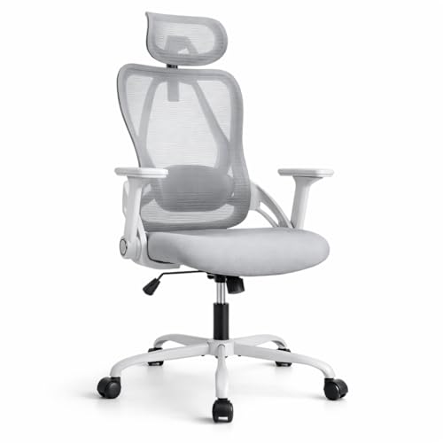 Silla de Oficina o Escritorio Ergonómica Profesional | Soporte Lumbar Ajustable | Reposacabezas Regulable | Reposabrazos 3D | Respaldo Transpirable de Malla | Silla gaming | Ruedas 360º | Office Chair