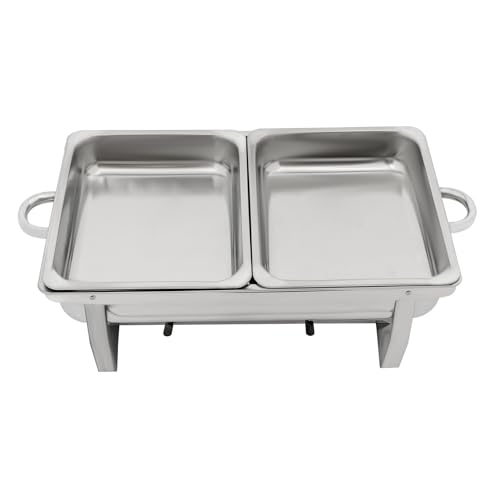 4pcs Chafing Dish Buffet Set, Edelstahl Speisenwärmer Warmhaltebehälter mit Deckel, Buffetwärmer für Speisen, Lebensmittelwärmer für Buffet, Catering, Party – Bild 6