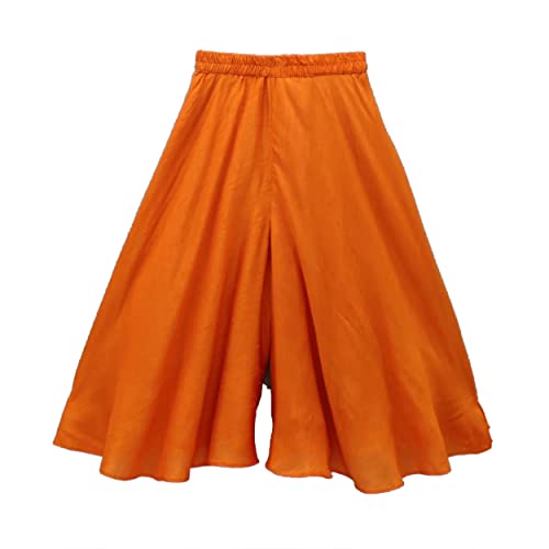 Image of Prawah Girls Printed Western Top and Orange Flared Palazzo for Girls 2 to 9 Years