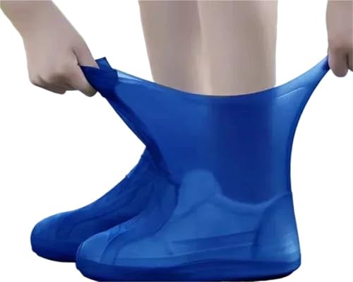 OZLCUA Botas De Agua 1 par de cubiertas zapatos silicona antideslizantes impermeables Botas lluvia Unisex resistentes al desgaste alta elasticidad for días lluviosos reutilizables(Color1)