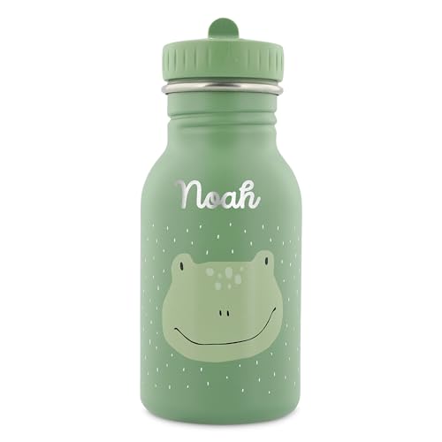 upstitch studio Trinkflasche personalisiert für Kinder, Trixie Flasche personalisiert mit Namen (350ml 500ml) Edelstahl BPA- frei, auslaufsicher, rostfrei