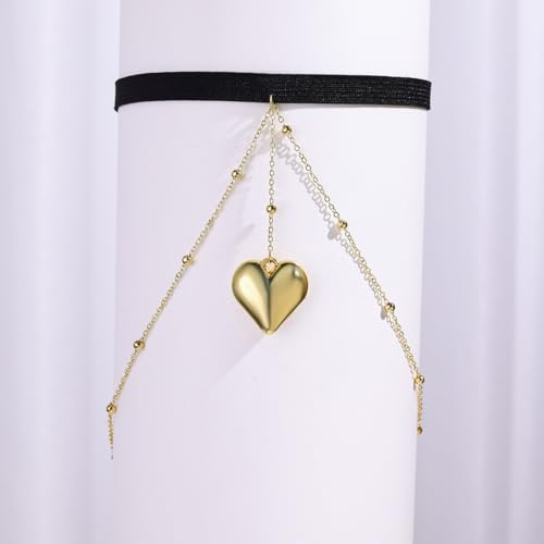 Trendy Gold Heart Multi-Chain Anklet