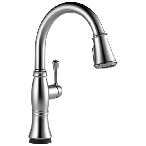 Delta Cassidy Touchless Kitchen Faucet with Touch Technology, Brushed Nickel Kitchen Sink Faucet with Pull Down Sprayer, Single Hole, Lumicoat Arctic Stainless 9197TL-AR-PR-DST