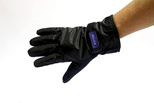 Kit Capa de Chuva PVC Feminina Motoqueiro M + Polaina P + Luva Impermeável