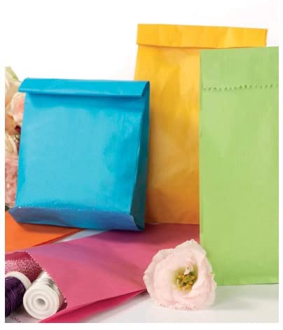Bolsas papel kraft de colores 45 gramos 12 x 22 + 4 cm (100 unidades)