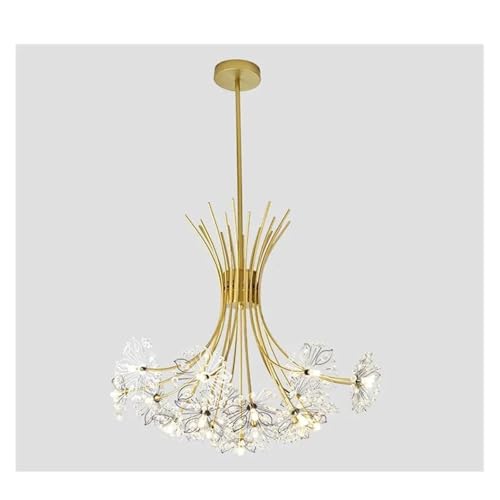 Lustre moderne en cristal de pissenlit doré Ø68cm avec éclairage LED blanc 6000K pour la maison