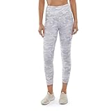 Danskin womens Printed High Rise 7/8 Leggings, White/Grey Camo Print, X-Large US