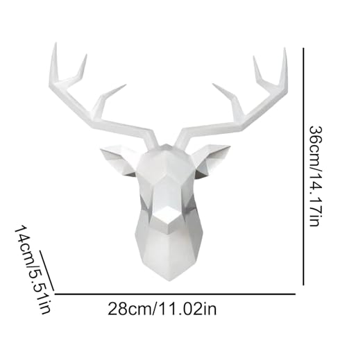 Statue de cerf à suspendre déco murale salon et bureau
