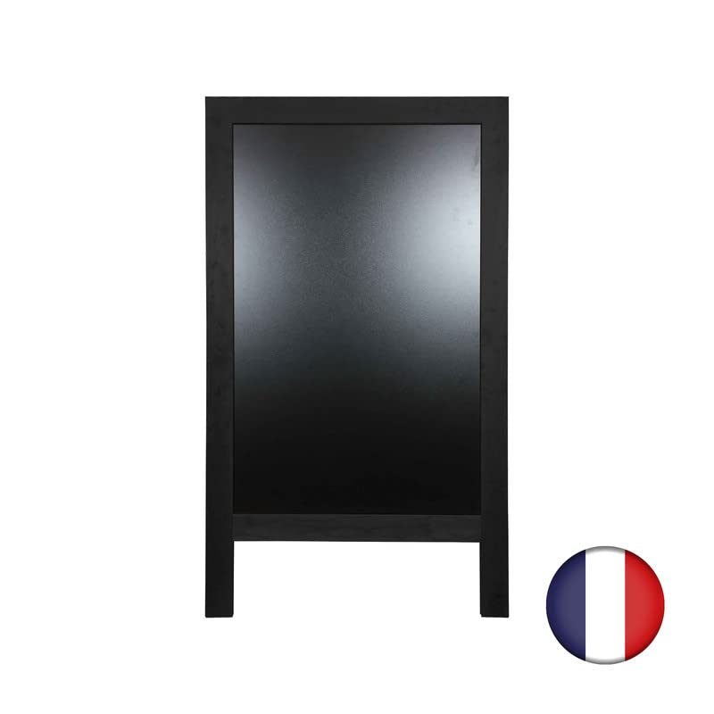 Chevalet stop trottoir avec cadre bois couleur noir dimensions 127 x 75 cm