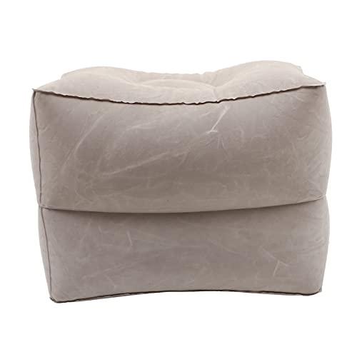 Happyyami 1 Set Inflatable Travel Foot Rest Pillow Adjustable Height Leg Rest for Airplane and Train Compact Design with Pouch for Adults During Travel