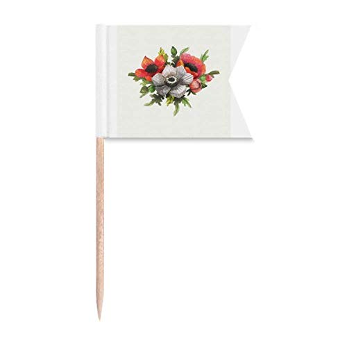 Marquage de cure-dents en forme de fleurs au design floral ciselé pour gâteaux de fête - 2