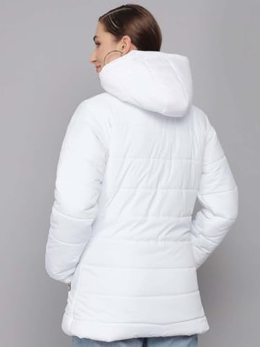 Image of KOTTY Women's Full Sleeve Zipper Fur Hooded Neck Puffer Jacket