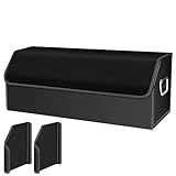 【三菱 アウトランダー PHEV 3代目 GN0W型（2021年）】トランク ラゲッジルーム 折畳み式 車用収納ボックス 耐摩耗性 スエード織り トランクボックス 滑り止め 車のトランクオーガナイザ マルチコンパートメント ラゲッジボックス 組立が簡単 トランク収納 取っ手付 蓋付き (black,large)