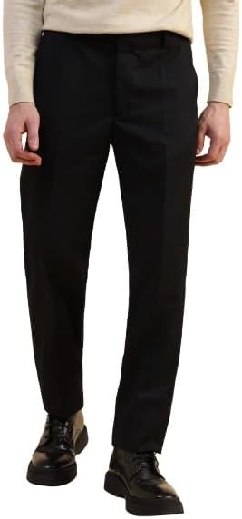 Men Polywool Comfortable Fit Flat Front Design Mid Rise Formal Trouser