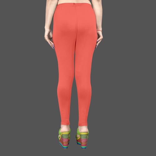 Image of Women's Solid Mid Rise Slim Fit Ankle Length Leggings - Comfortable and Stylish Yoga Pants for Workout, Running and Everyday Wear
