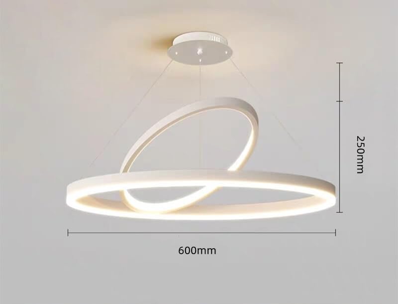 Lustre moderne en anneau blanc D60cm pour créer une ambiance chaleureuse - 3