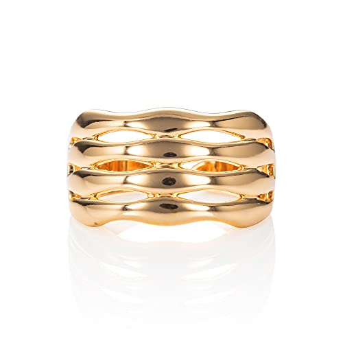 Bague large pour femme namana en finition polie au design créateur élégant