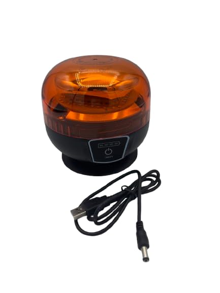 LEDWORK GYROPHARE LED MAGNÉTIQUE SANS FIL SUR BATTERIE RECHARGEABLE, témoin de charge, fixation magnétique et ventouse IP56