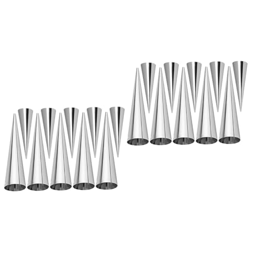 COLLBATH 20pcs Stainless Steel Croissant Mold Reusable Pastry Cream Horn Molds Easy to Baking Tools for Cakes Ice Cream and Pastries for Buffets and Weddings