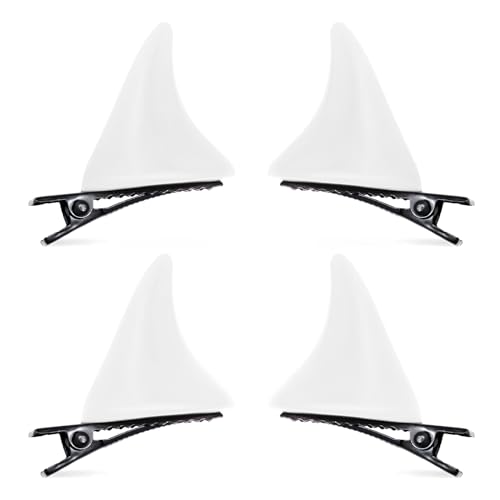 PPhtony Halloween Devil Horn Hair Clips 4Pcs Cute Small Ghost Demon Horns Hairpins Barrette for Women Men Halloween Cosplay Costume Dress Up (White)